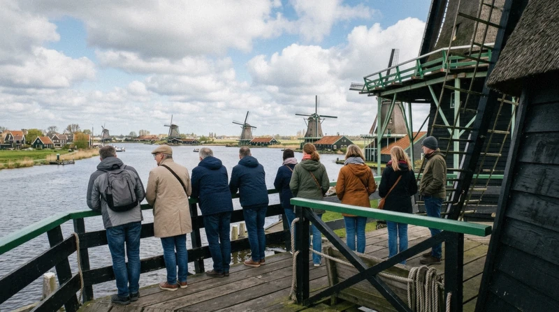 Inside the working paint windmill Molen De Kat, a stop on the small-group Amsterdam windmill tour to Zaanse Schans